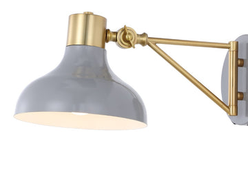 Lynn 15" Swing Arm Modern Midcentury Iron USB Charging Port LED Sconce - JONATHAN Y